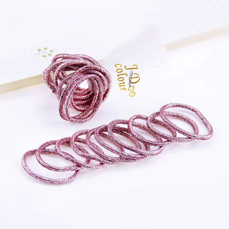 10-pack Élastique Élastique Shiny enfants bande en caoutchouc Bande de cheveux de feuille d'or Accessoires