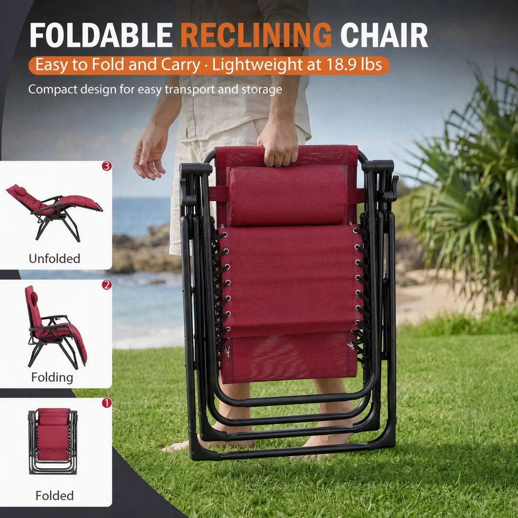 Chaise Zero Gravity avec coussin