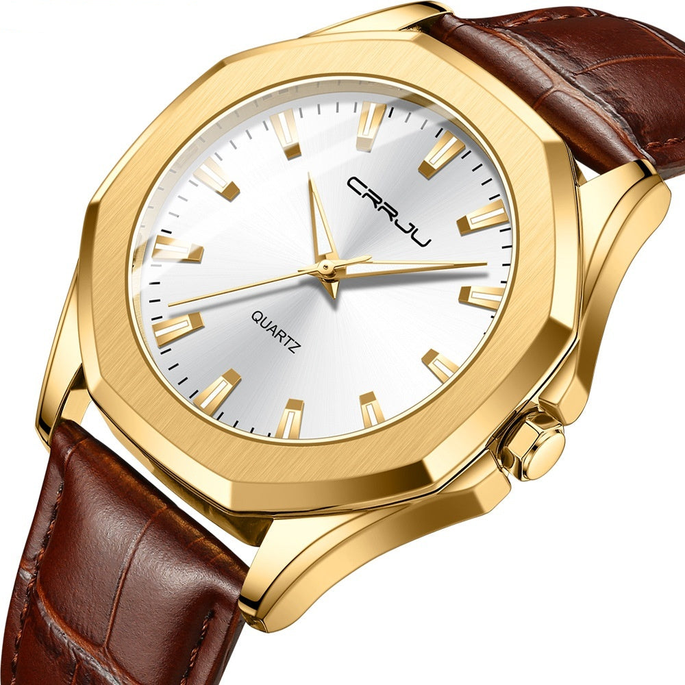 Montre à quartz ronde étanche simple