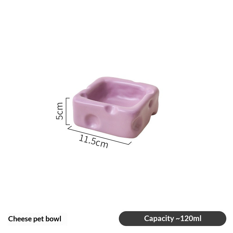 Créative en forme de fromage en céramique Bol mignon Cat Food Dish