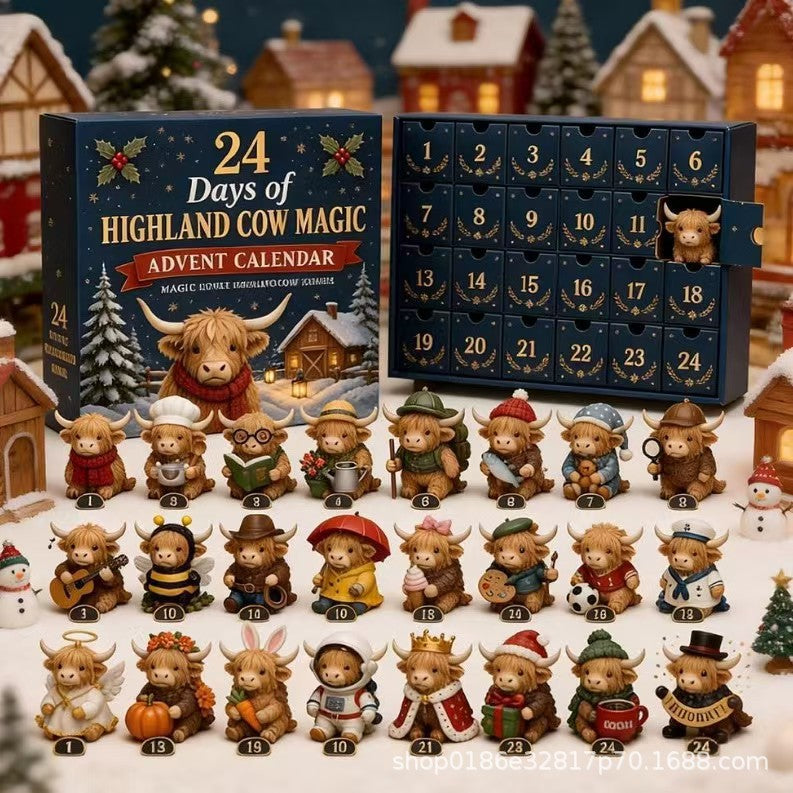Calendrier de Noël de la vache Highland