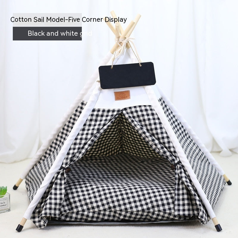 Maison de chat de tente de chat amovible et lavable Kennel Cat Villa semi-fermée Insulation Cat Ne