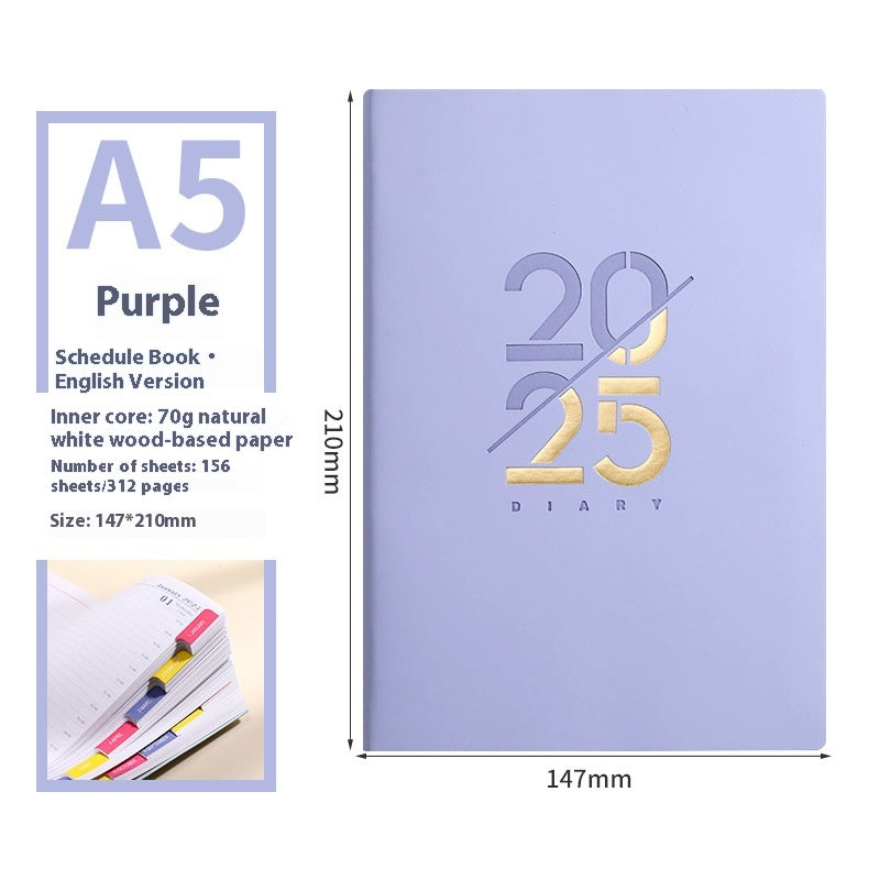 Soft Leather A5 Daily Planner Hourly Notebook