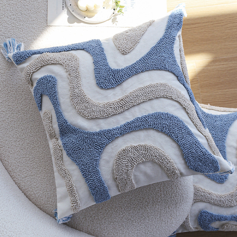 Chambre à coucher bleue Tufted Coussin Coussin Coussin Insert non inclus