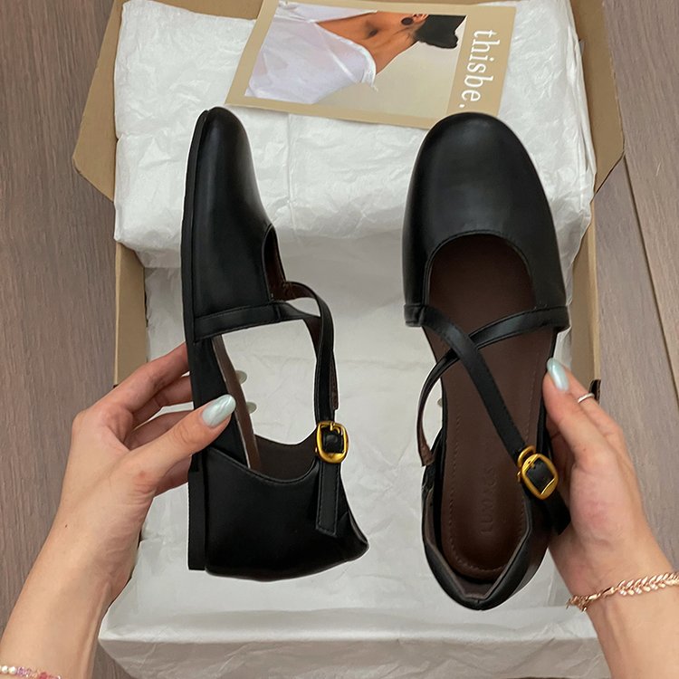Women's Retro Cross Strap Mary Jane Shoes