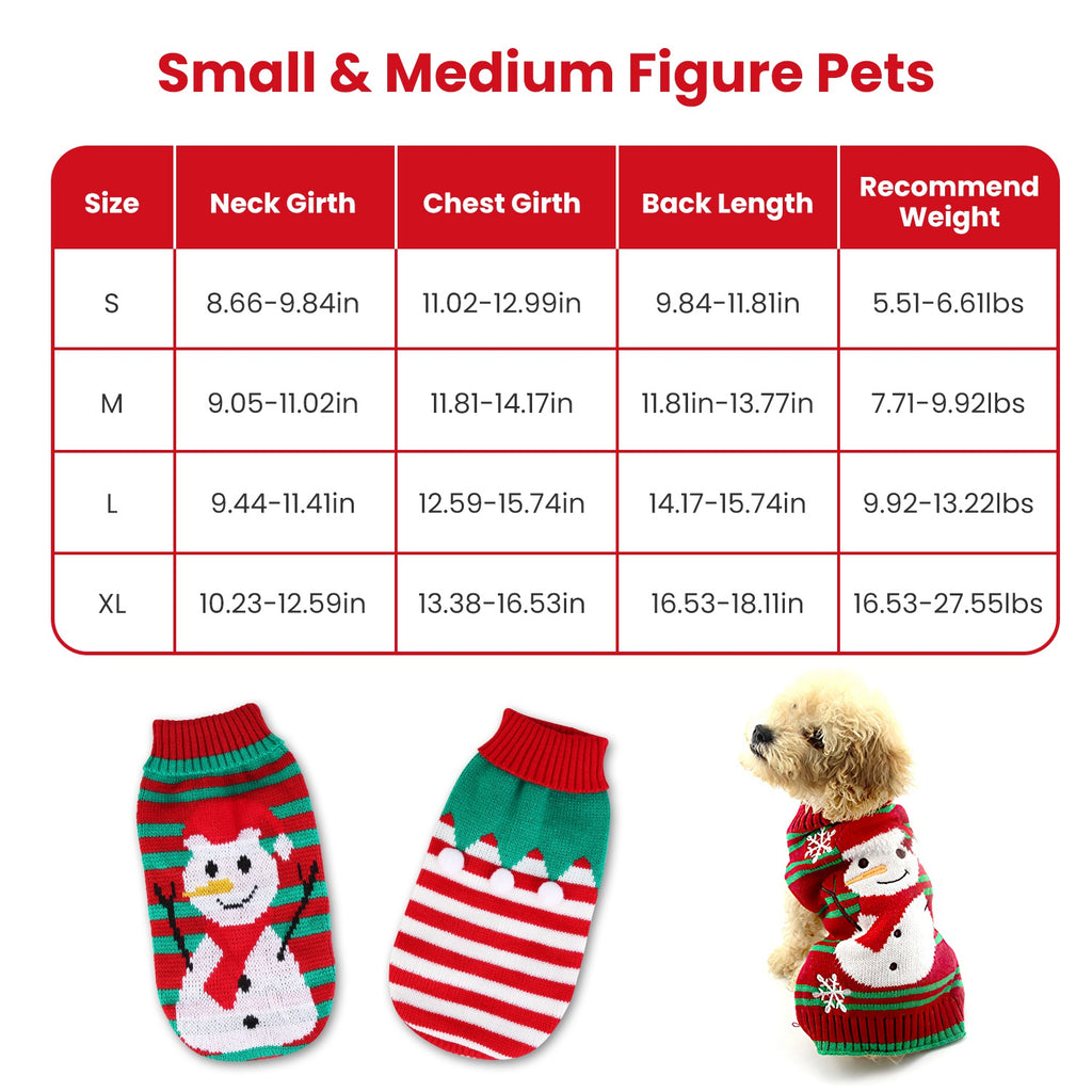 2 Patterns 4 Tailles Option-- 1Pc Animaux de Noël Chandail en col roulé Chandail Chat Vêtements de Noël
