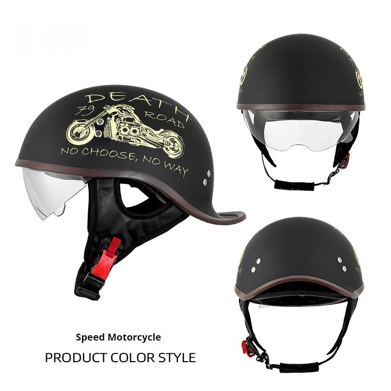 Électrique vélo rétro moto Rocker Tail Half Casque