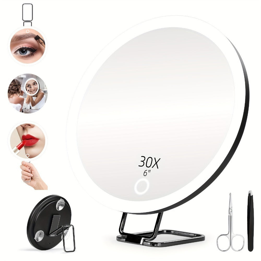 Charger la lumière de remplissage par led avec le miroir rotatif de maquillage de support de lumière