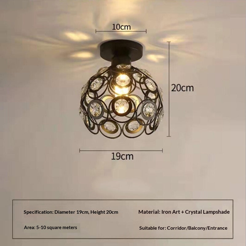Creative personnalisé cristal plafond lumière Hallway lumière Balcon Flush Mount lumière