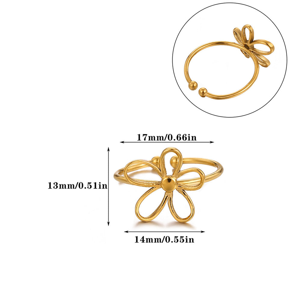 Ins Style Minimalist Acier inoxydable Anneau ouvert