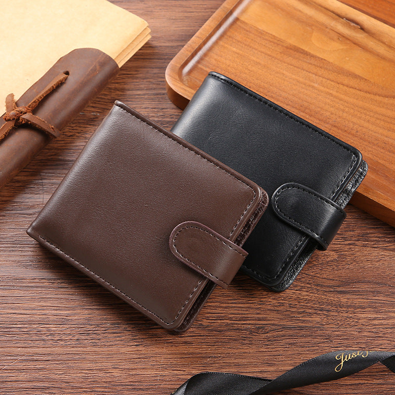 Portefeuille horizontal en cuir PU pour hommes Grande capacité Fentes de cartes multiples avec Zipper Coin Poc