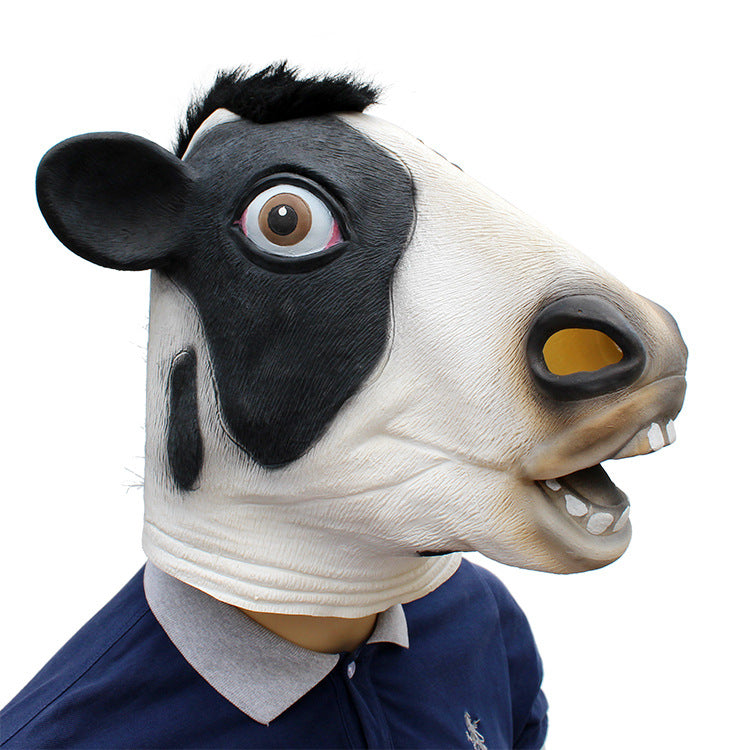 Halloween Fête Masque de vache Latex Headgear