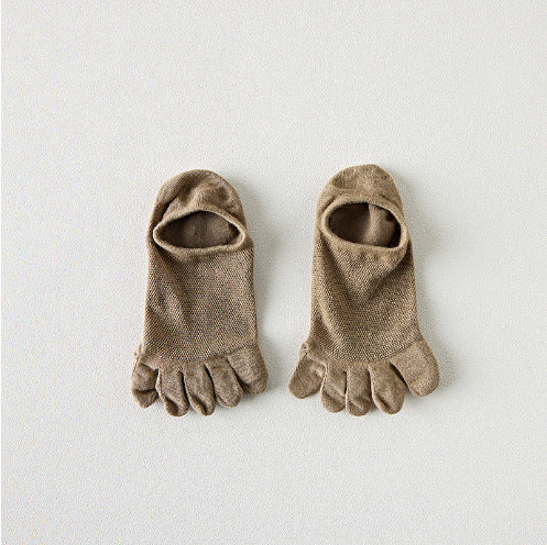 Désodorisant en coton pour hommes et chaussons respirantes à cinq orteils absorbant la sueur