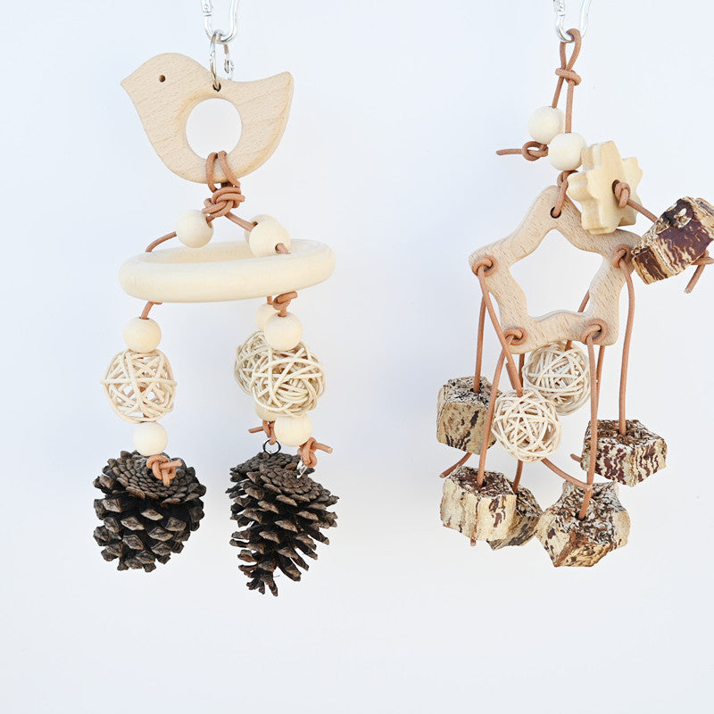 Jouet d'oiseau perroquet en bois Fruits Molar Soulagement fournitures farcies