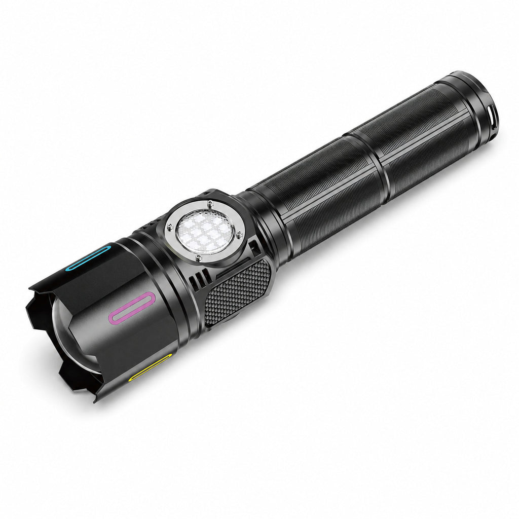 Laser blanc rechargeable affichage de batterie zoomable LED lampe de poche W5253A noir 2000LM Pour C