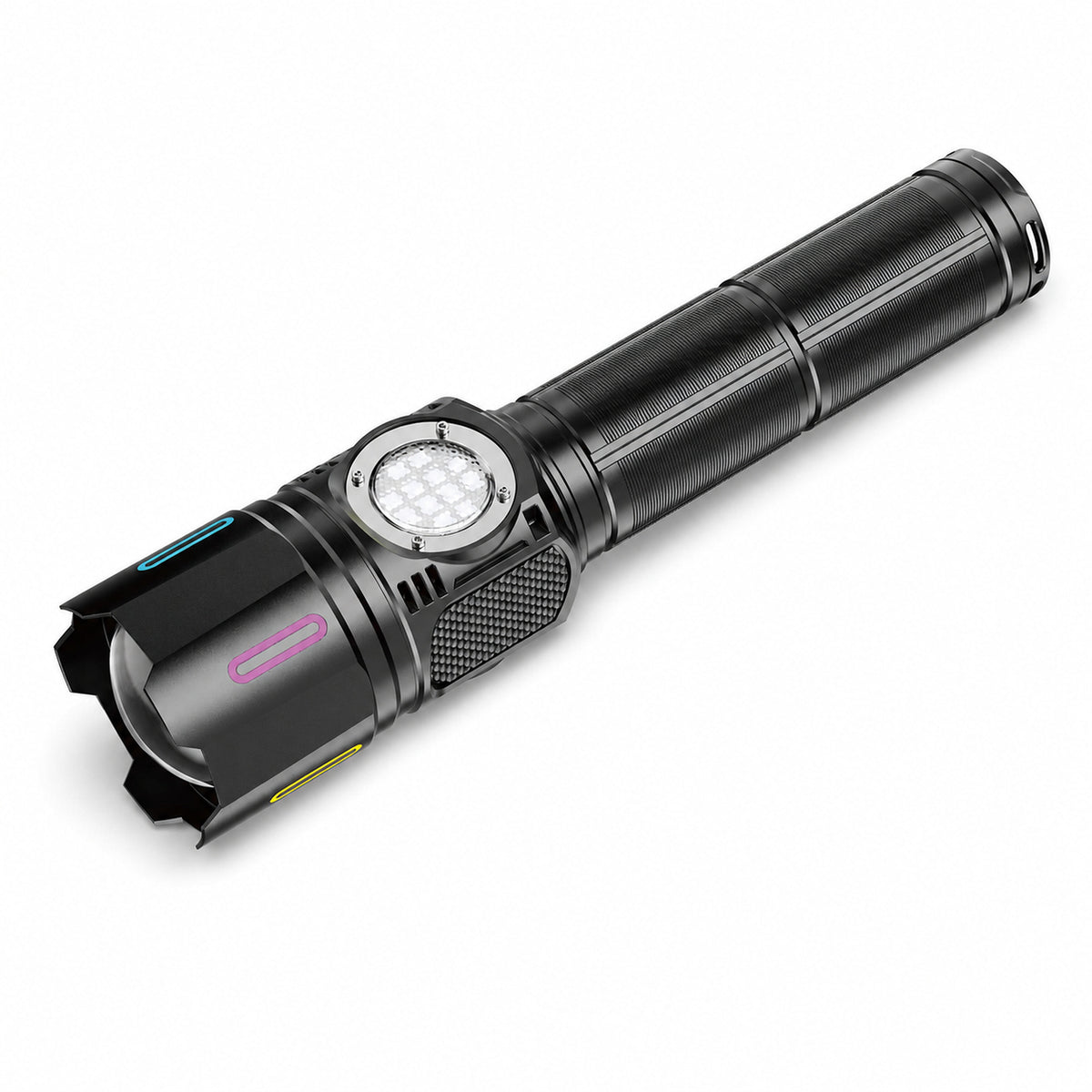 Laser blanc rechargeable affichage de batterie zoomable LED lampe de poche W5253A noir 2000LM Pour C