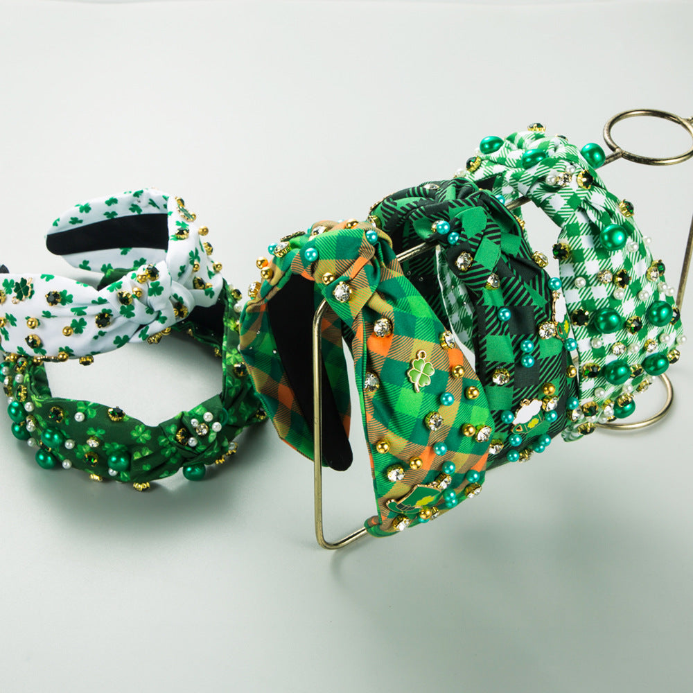 Irish St Patrick's Day Bande-tête incrustée de strass Femelle