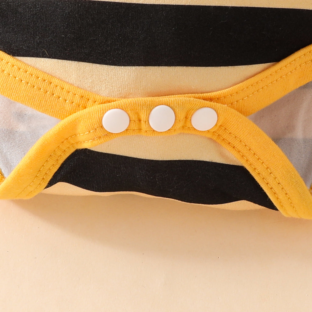 Bébé mignon petite bande d'abeilles manches longues Triangle Romper costume