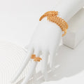 Bracelet d'or en feuille d'oreille 2cps avec bague ouverte