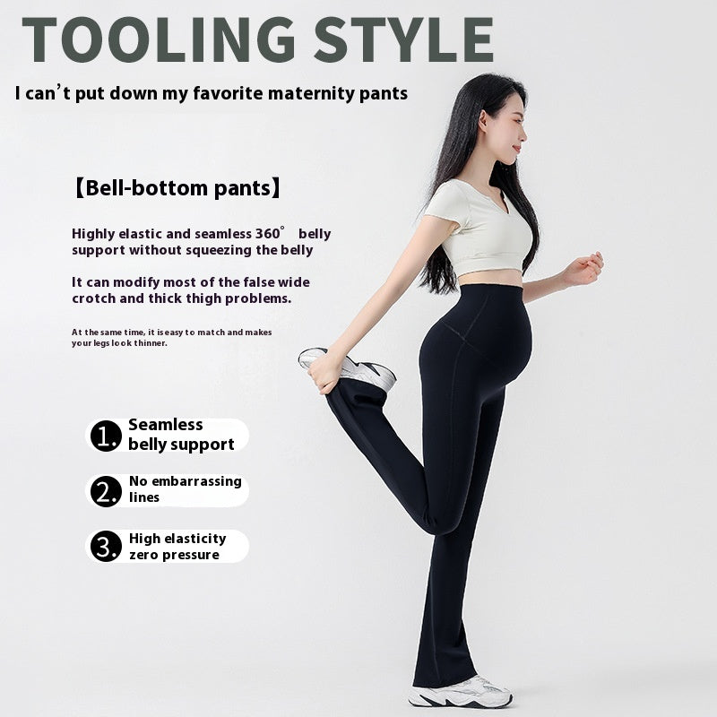 Prenatal Yoga Bell Bottom Pants Wear Casual Slimming