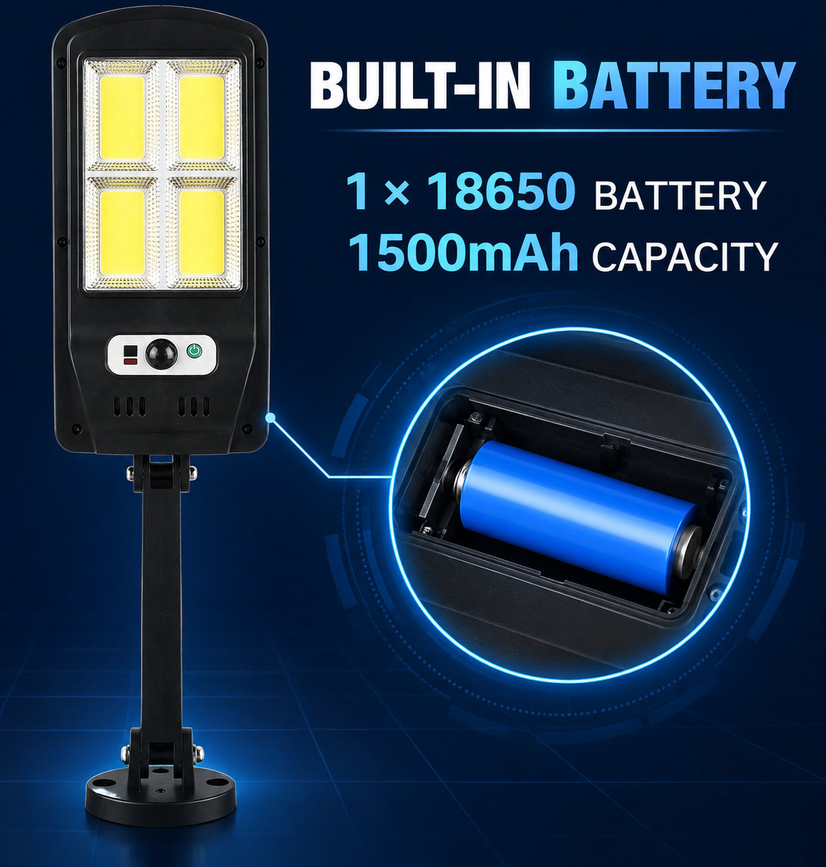 Solar Powered Rechargeable Motion Sensor Waterproof LED lampe de travail 30W 1500mAh pour W756 4