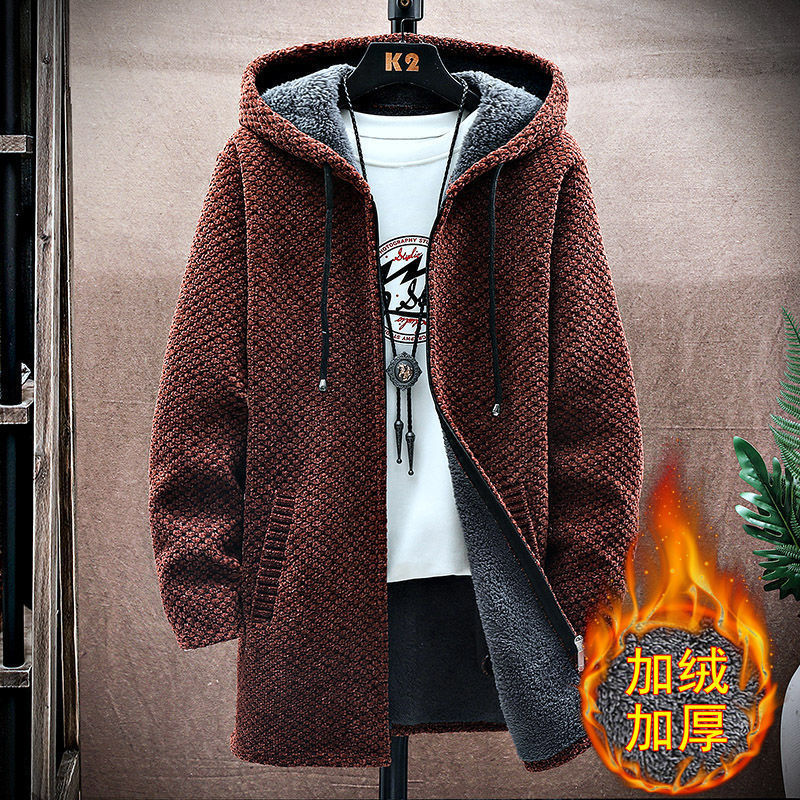 Men's Mid-Length Knitted Cardigan Coat Casual et polyvalent