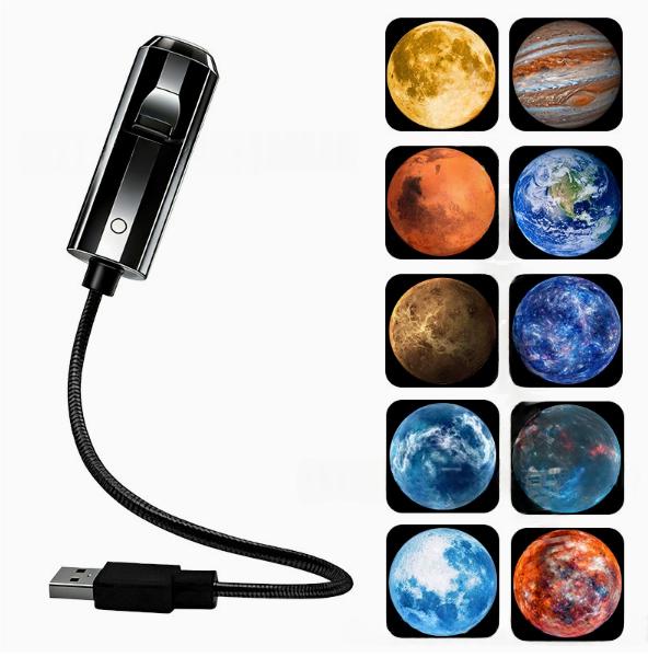 Portable USB Starry Sky Projection Night Light avec des diapositives interchangeables