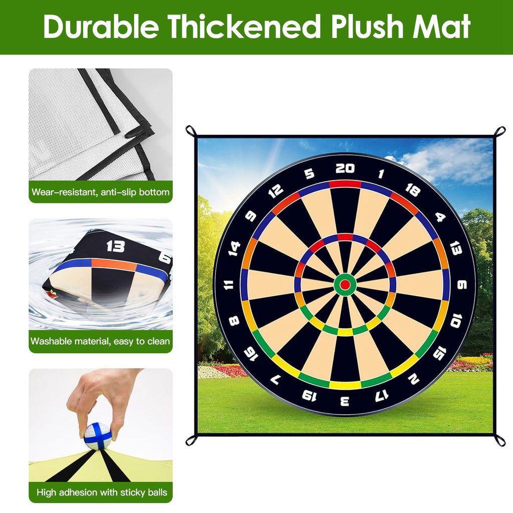 Golf Chipping Dart Jeu Mat Set avec 20 balles collantes au sol Stakes Crochets suspendus portant