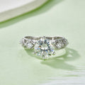 Anneau de fiançailles 6-Pong 2 Carat Round Moissanite
