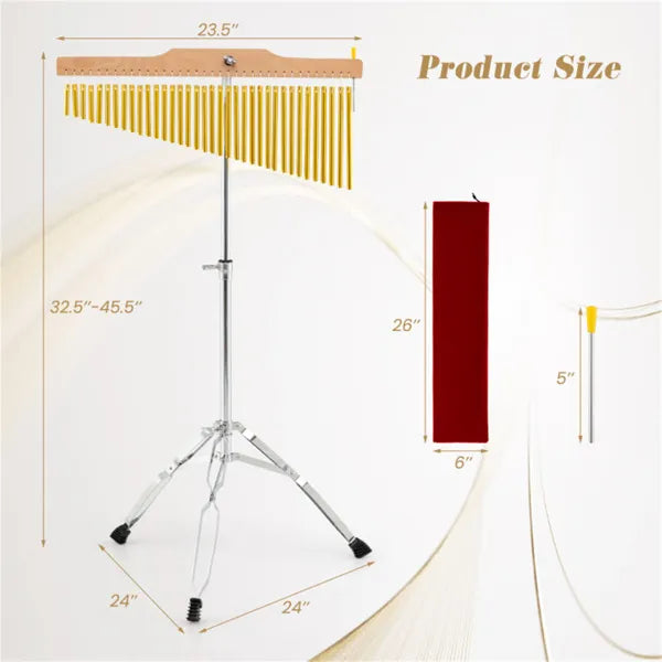 Chime à vent monoplace 36-Tube avec support de trépied réglable