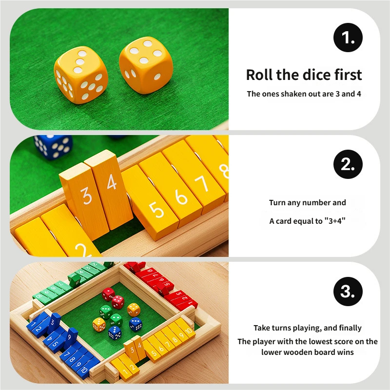 Jeu de table de dés PU coloré avec inverseur pour les enfants