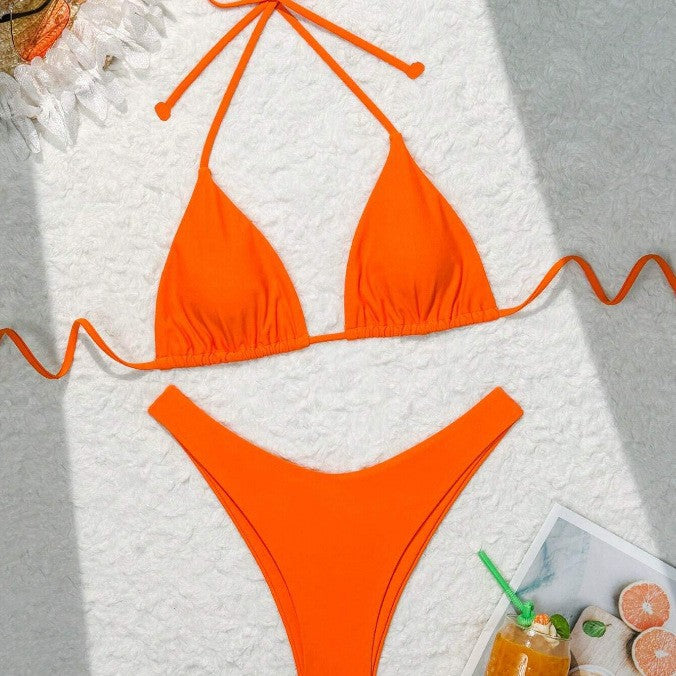 Bikini de plage de couleur solide