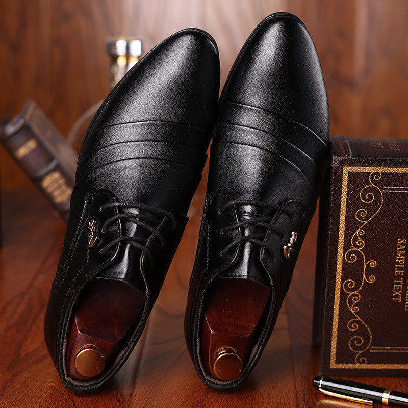 Hommes Forme en cuir d'affaires chaussures pointu Toe Slip-on Style