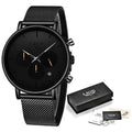Mens Mesh-Strap Multifonctionnel Montre Quartz résistant à l'eau