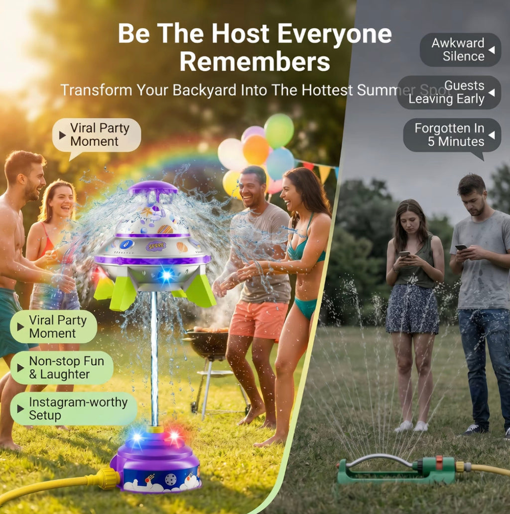 Kids UFO Rocket Water Sprinkler