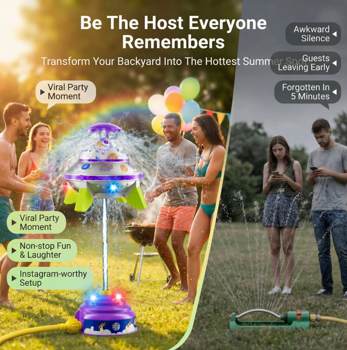 Kids UFO Rocket Water Sprinkler