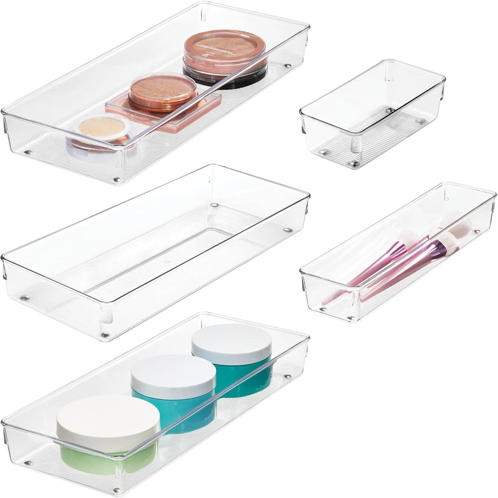 Ensemble de tiroirs de cuisine 5 pièces de rangement en plastique transparent pour ustensiles