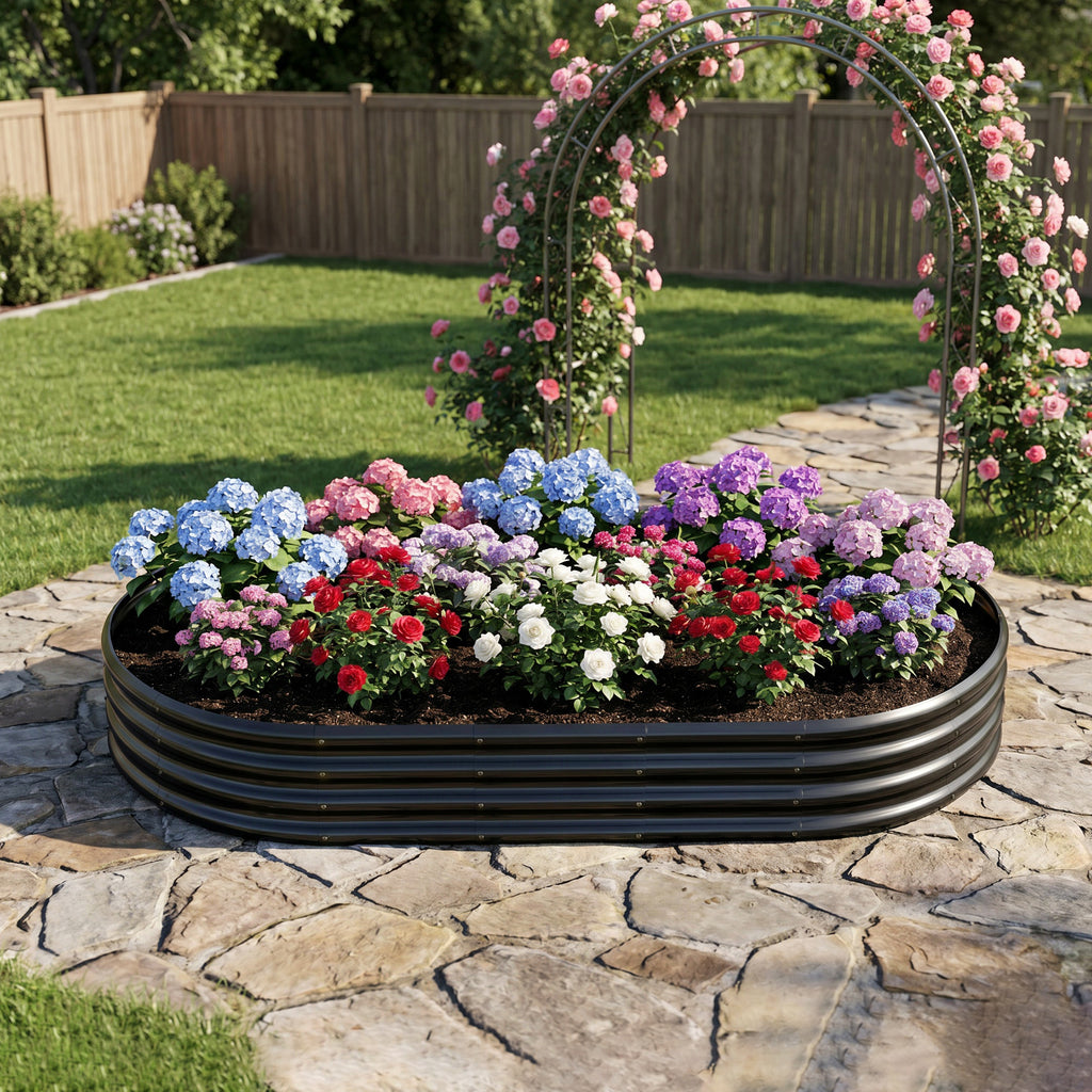 Lit de jardin galvanisé 6x3x1ft - Boîte de planteur métallique pour légumes