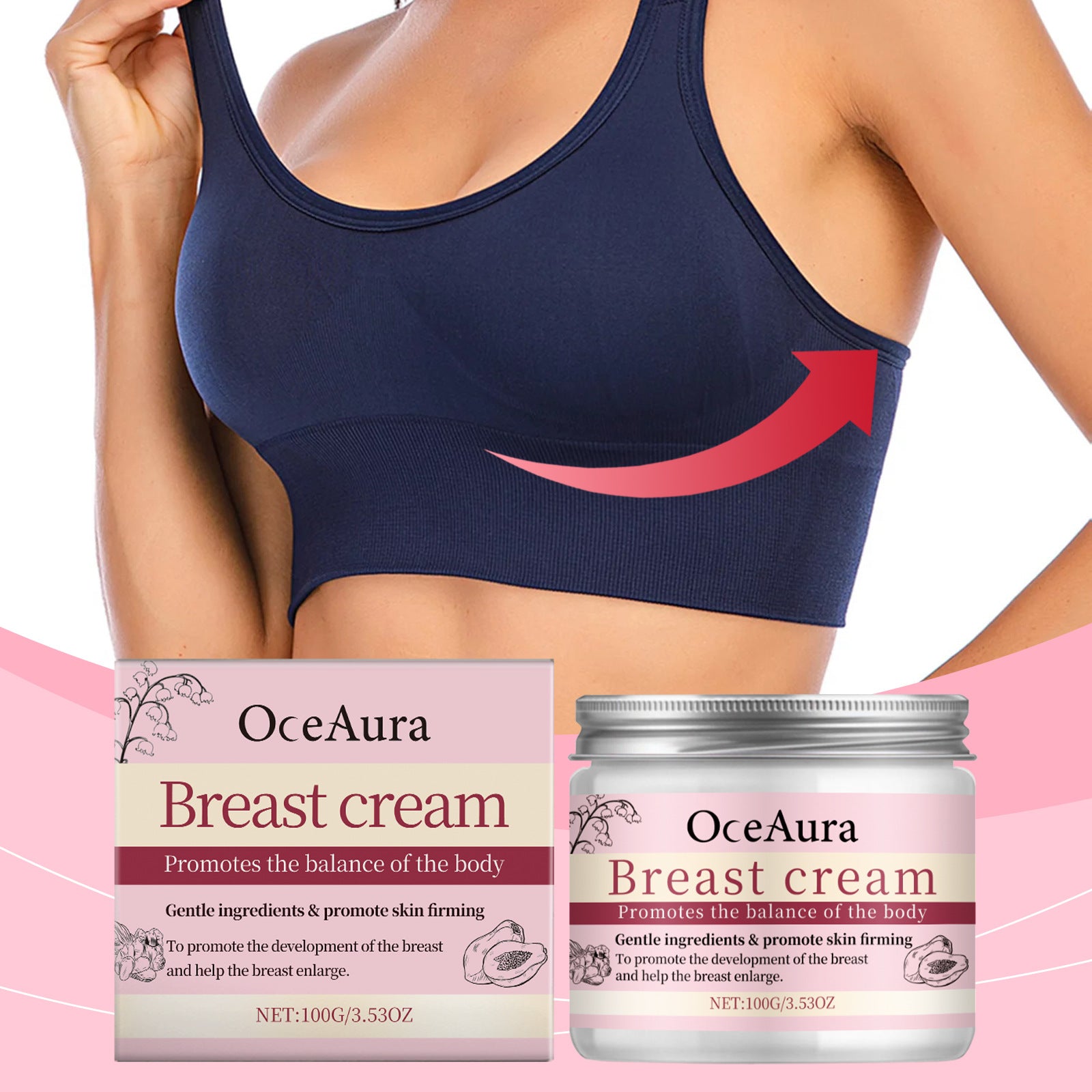 Oceaura Papaya Crème d'élasticité Crème hydratante et élastique pour soins de la peau