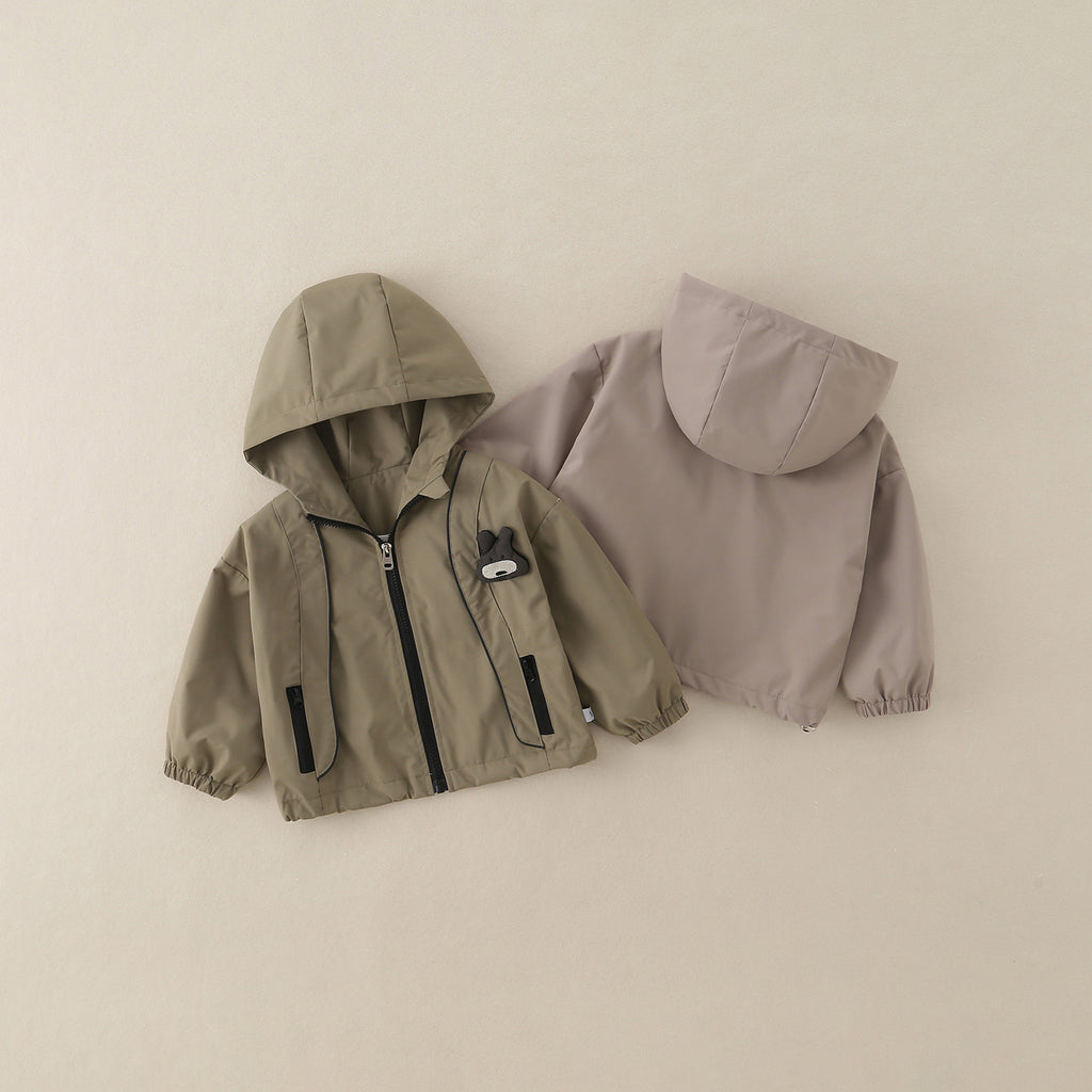 Garçons Hooded Outdoor Casual Windproof Veste Set