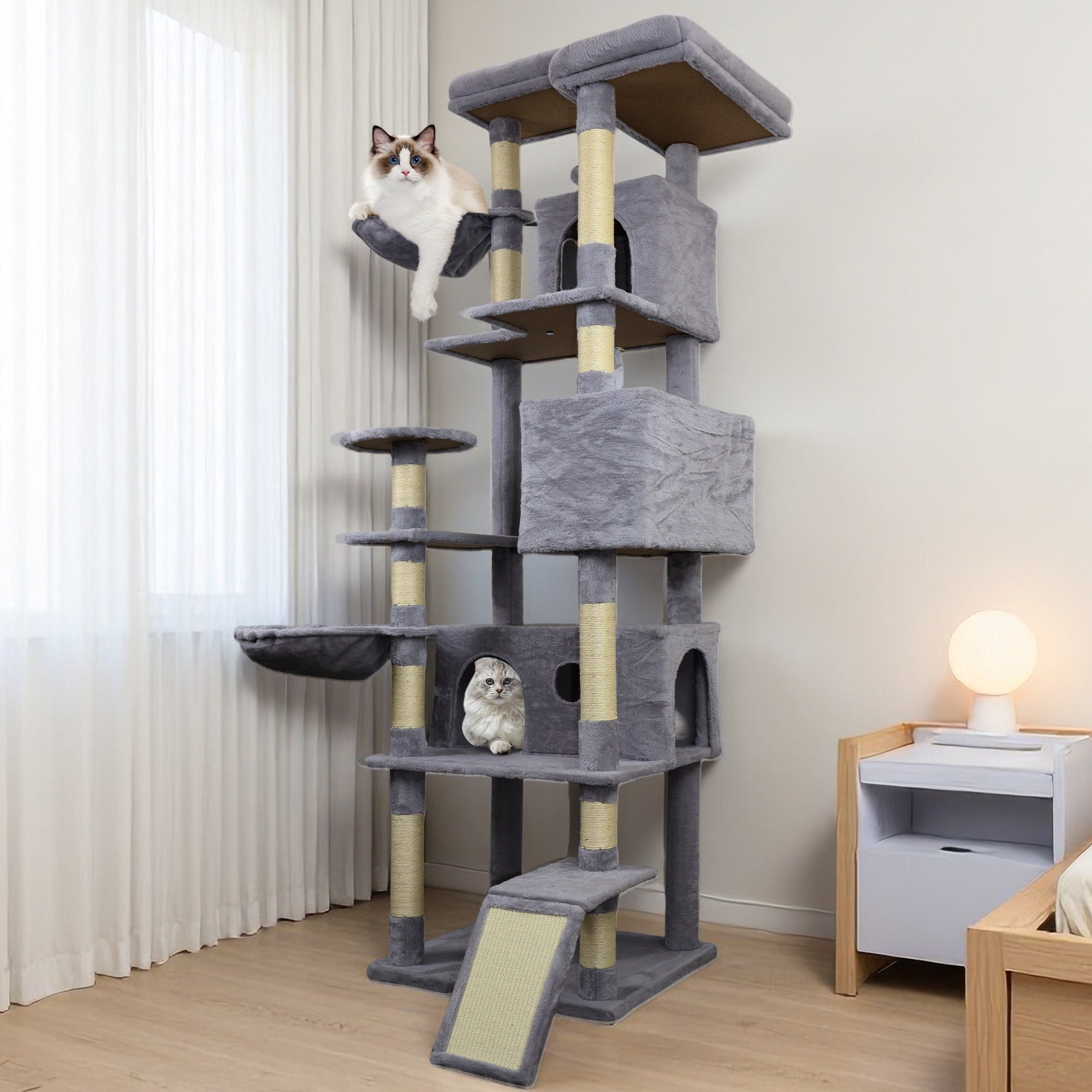 84.6 dans la tour des arbres de chat gris foncé avec large base
