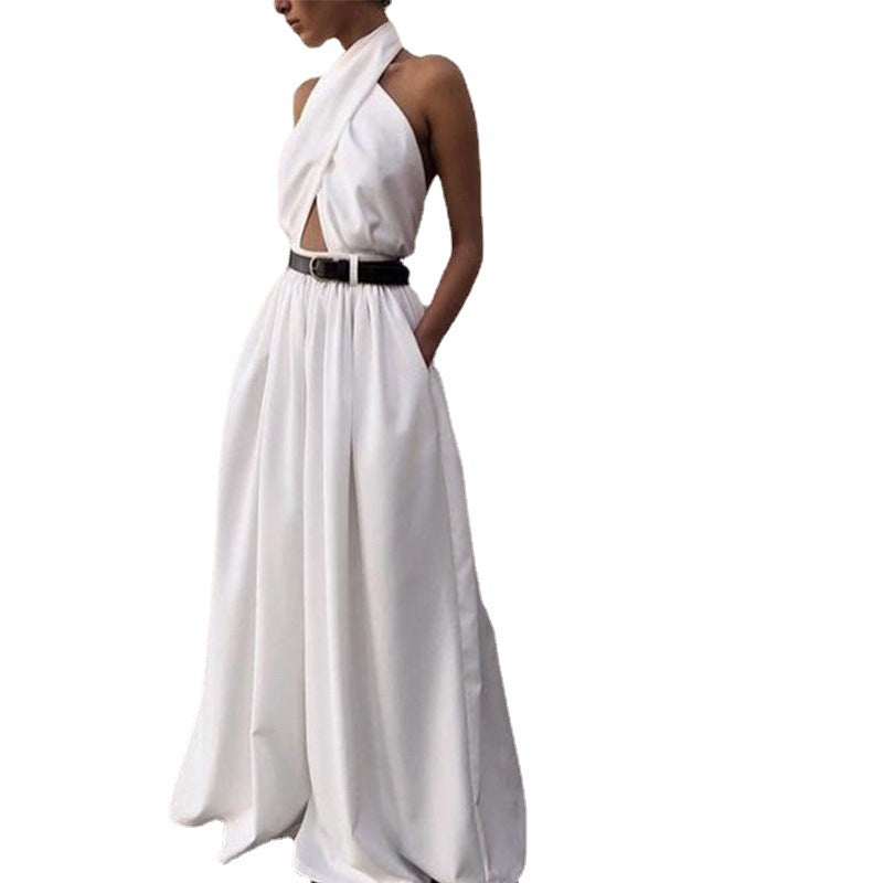 Combinaison de saut sans manches sexy pour femmes Polyester