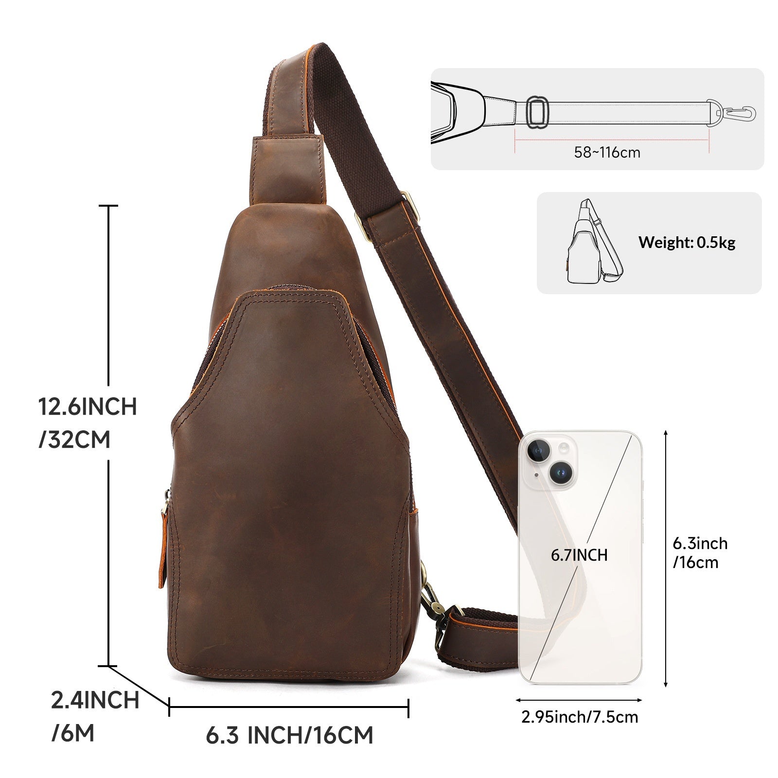 Sac extérieur multifonctionnel pour épauleCrossbody