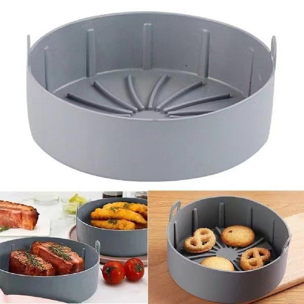 Air Fryer Special Bowl Haute Température Résistante Silicone Binaural Réutilisable Cuisson Utensi