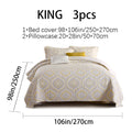 Cotton Reversible Quilt Bedspread Set Nordic Simplifié Médaille Géométrique Imprimer Toutes les mers