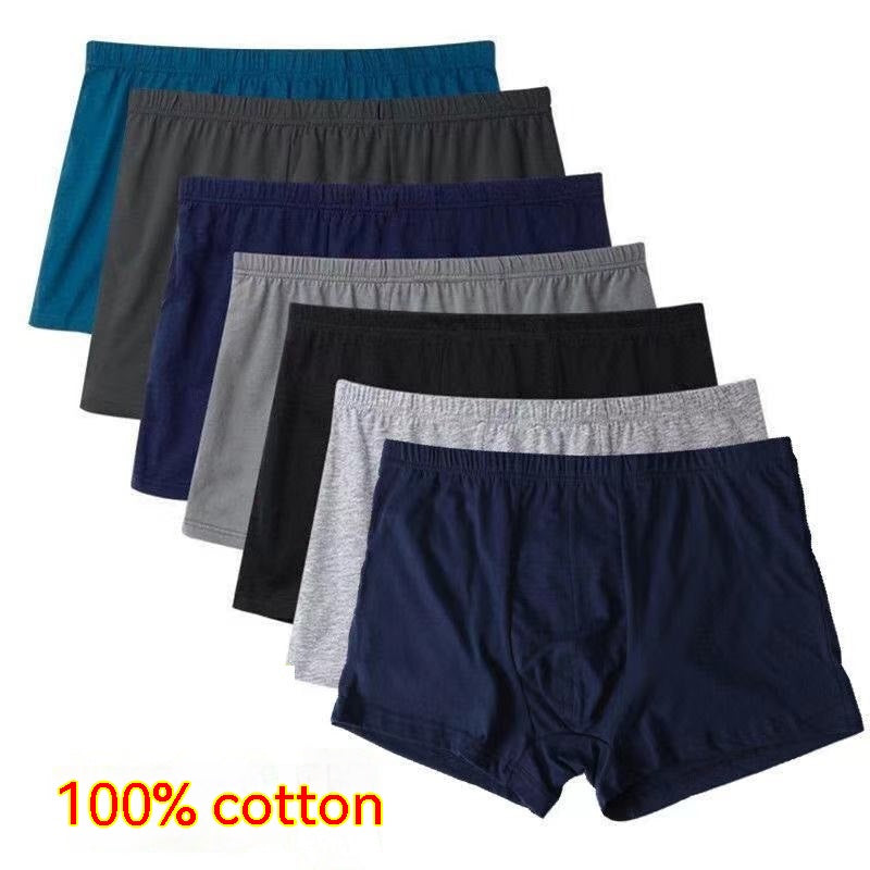 Sous-vêtements de taille moyenne pour hommes Short en coton d'âge moyen et âgé