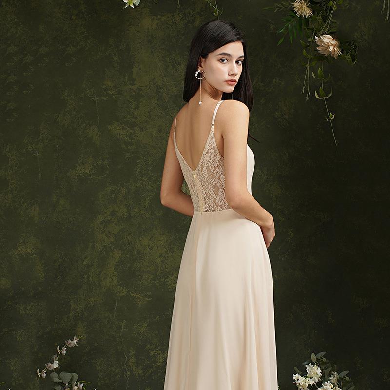 Printemps Banquet Stage Party European and American Deep V Robe