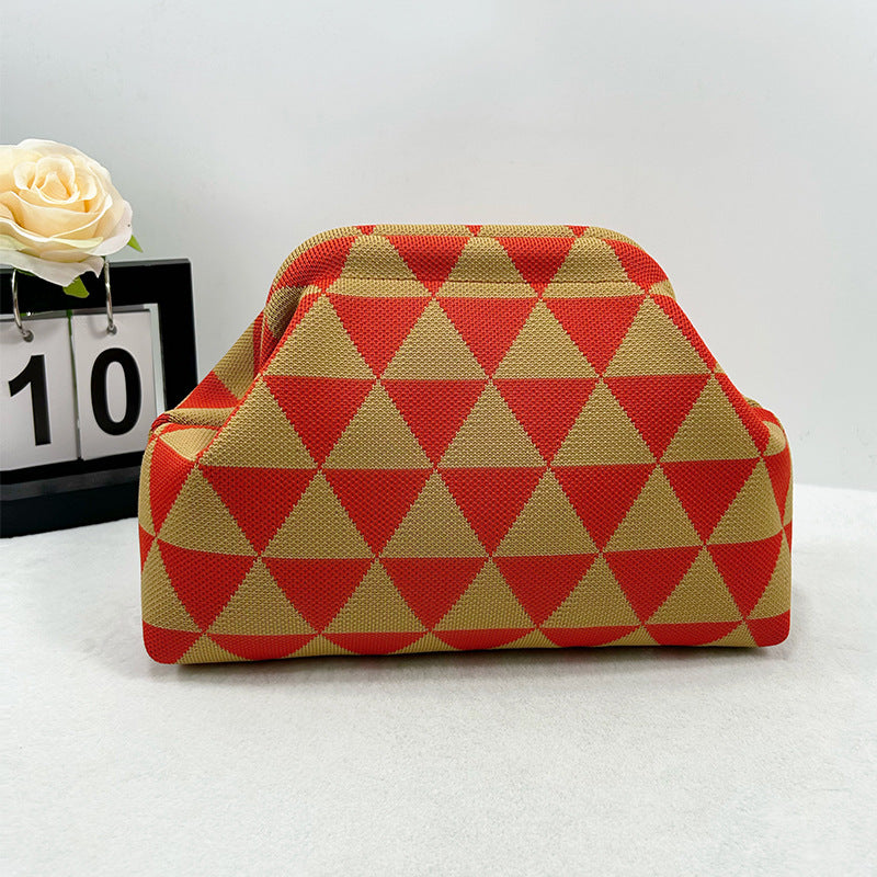 Clutch rayé de sac tricoté pour femmes