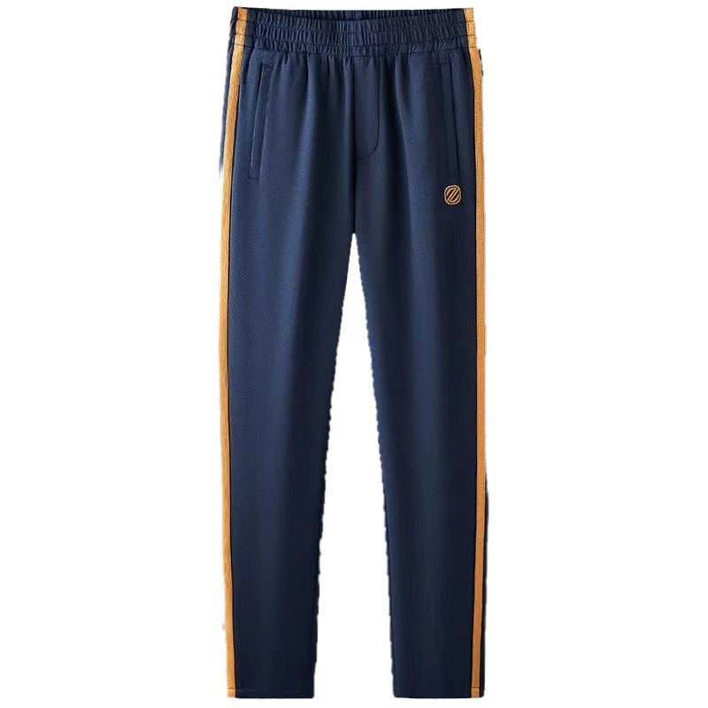 Bandes latérales bleues light-luxury dans une couleur contrastée Slim-fit style décontracté