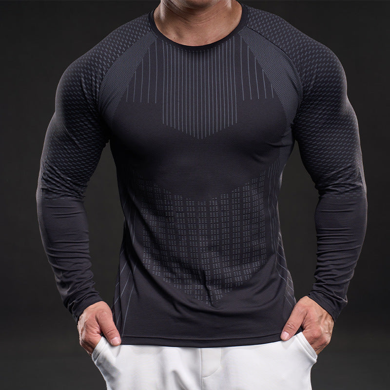 T-shirt en soie glacée à manches longues pour hommes